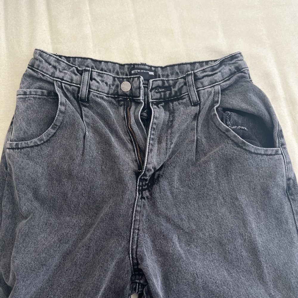 Light Black Washed Denim Jeans Loose.
